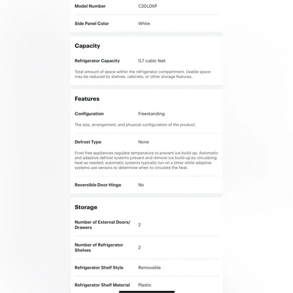 Mini Refrigerator - Pink - Cooluli - Concord 0.7 Cu. Ft. - Picture 7 of 11